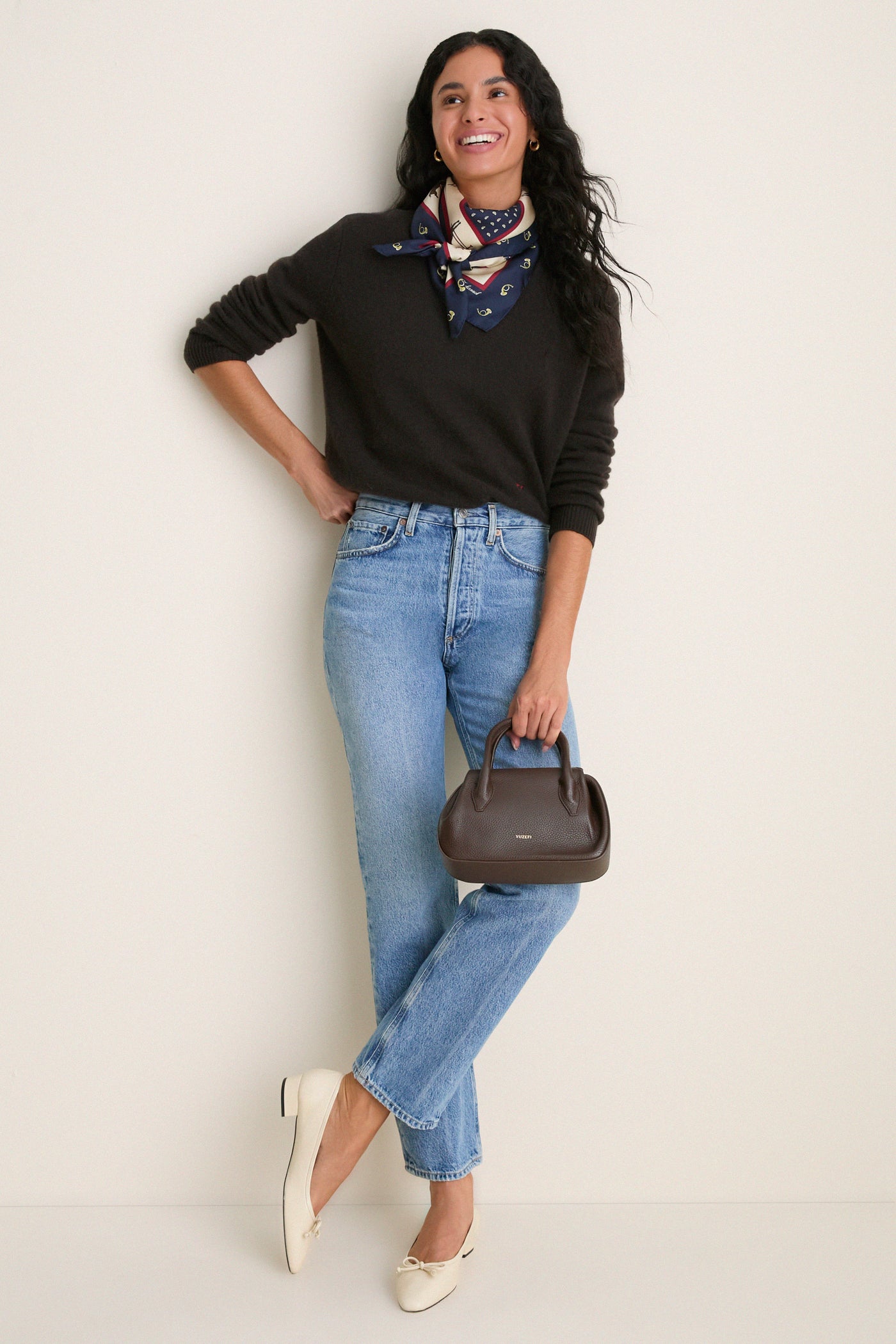 Cream Leather Bree Flats