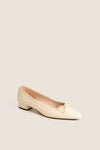Cream Leather Bree Flats