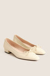 Cream Leather Bree Flats