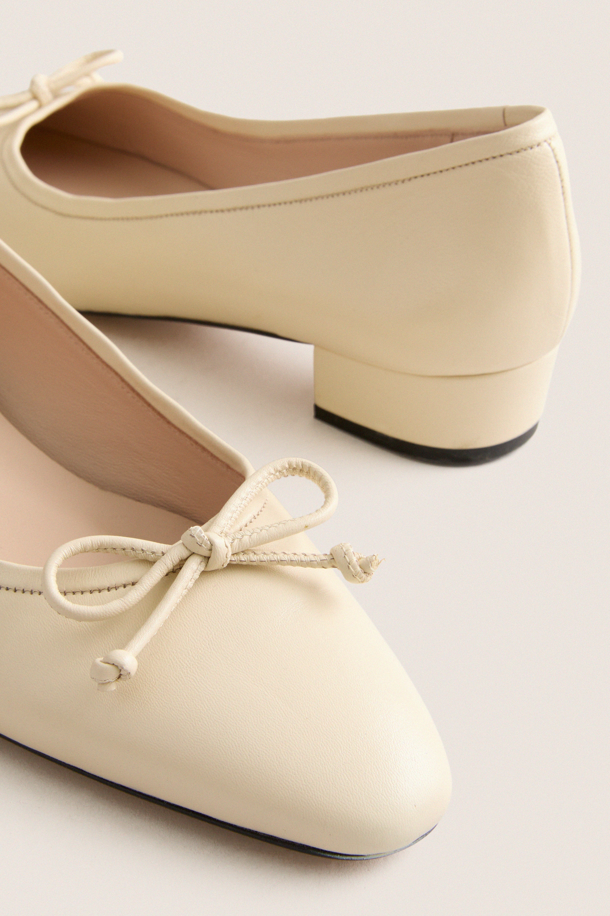 Cream Leather Bree Flats