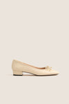 Cream Leather Bree Flats