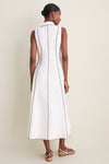 White With Chestnut Piping Fontaine Dress