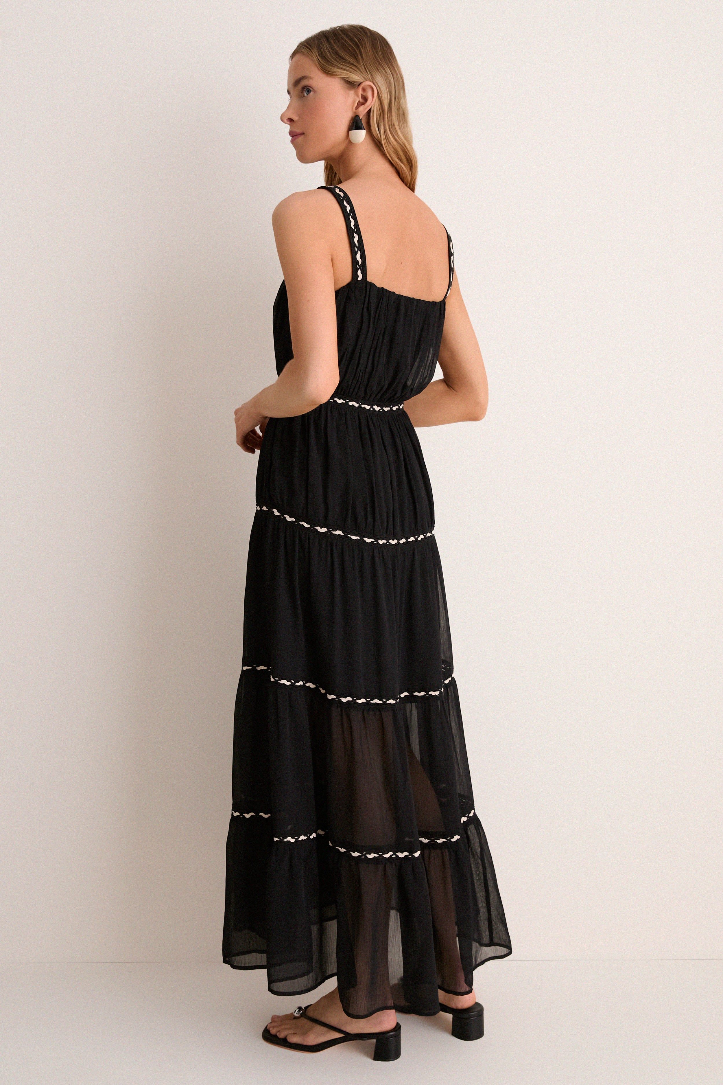 Black Smocked Ric Rac Sabina Dress