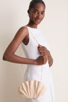 Natural Pearl Origami Scallop Clutch