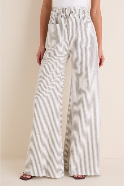 Juniper Stripe Linen Tulip Wide Leg Pant | Emerson Fry