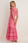 Red Siro Hilda Midi Dress