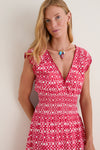 Red Siro Hilda Midi Dress