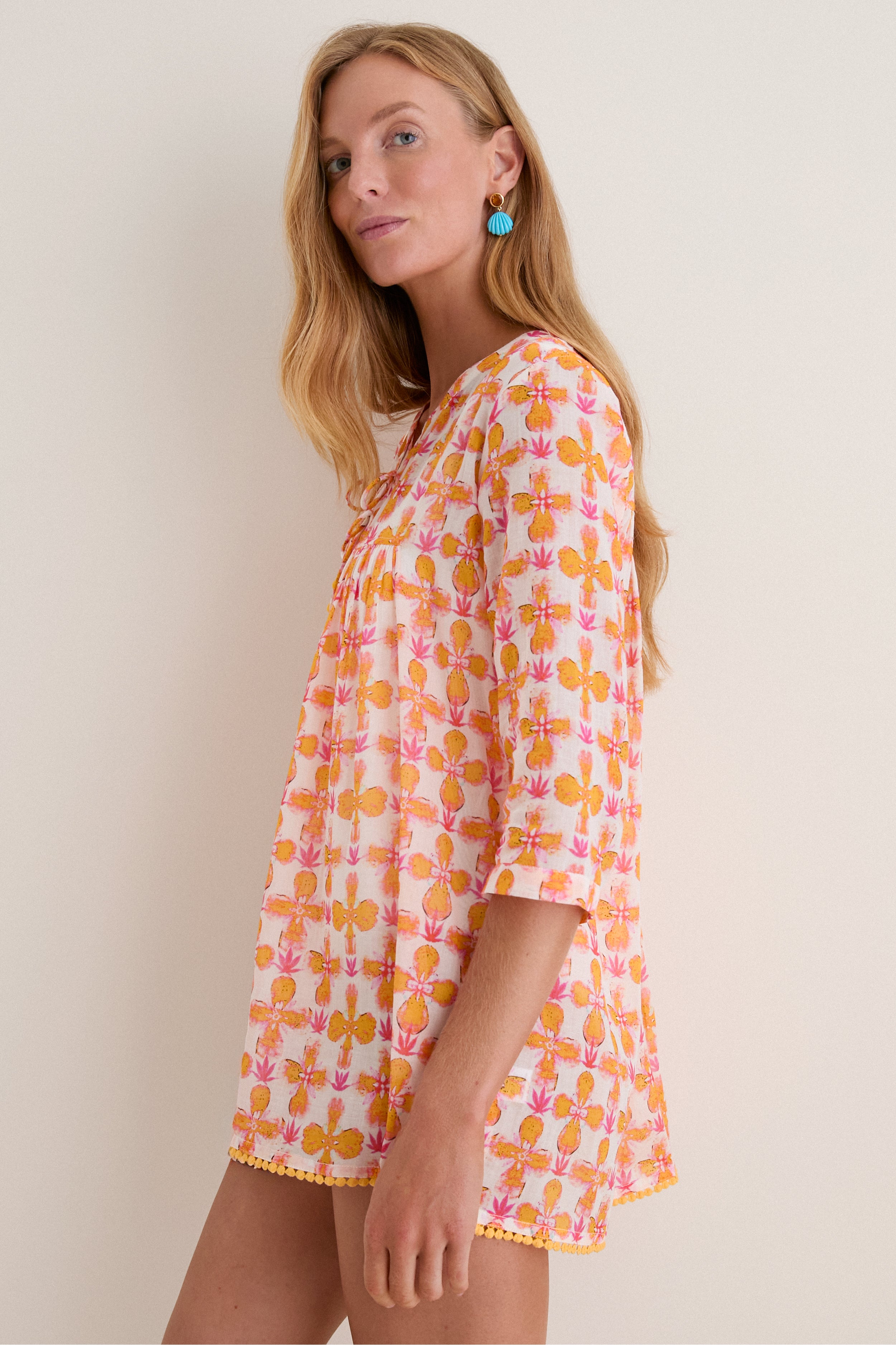 Orange Aura Seychelles Short Tunic