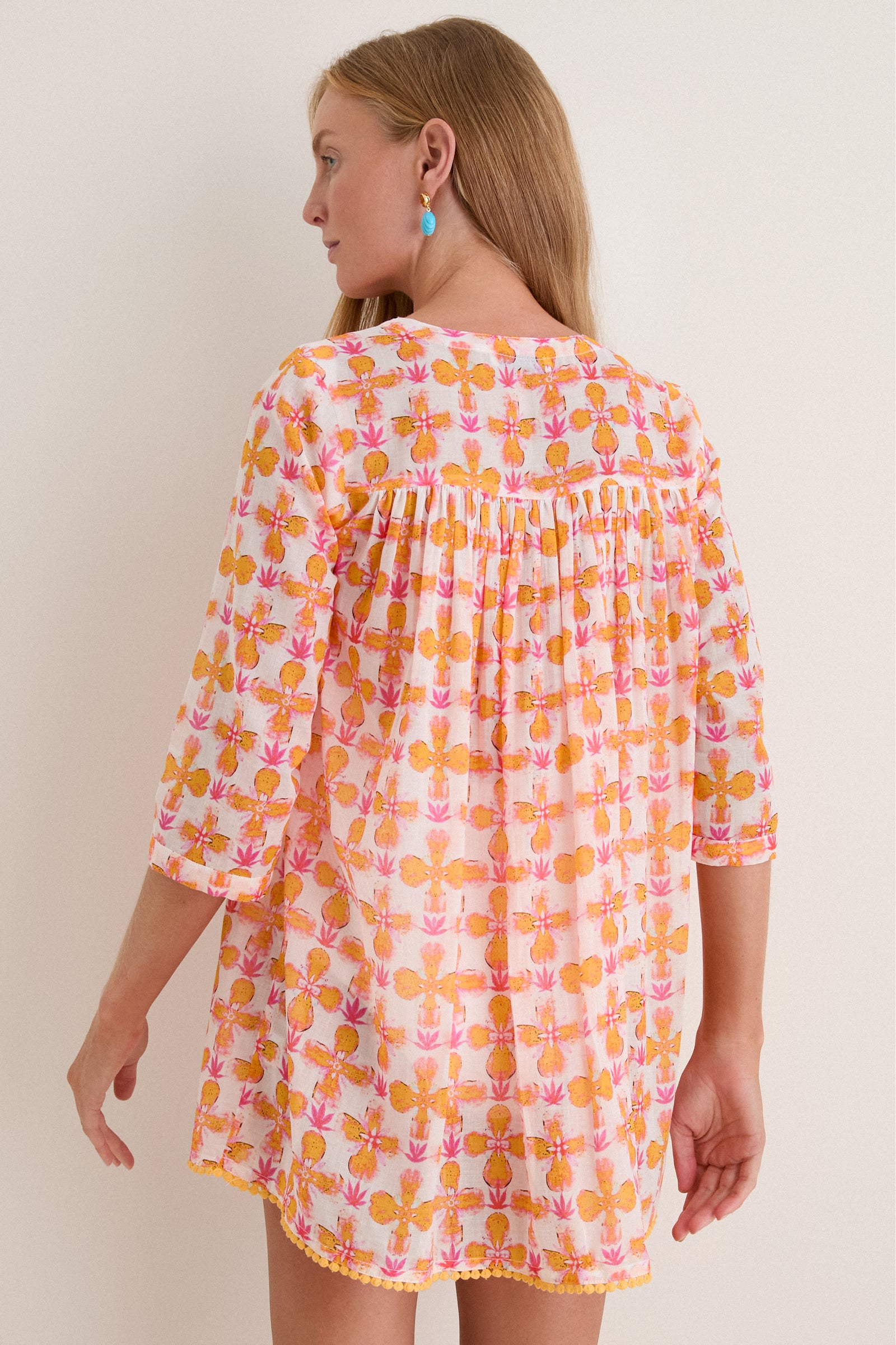 Orange Aura Seychelles Short Tunic