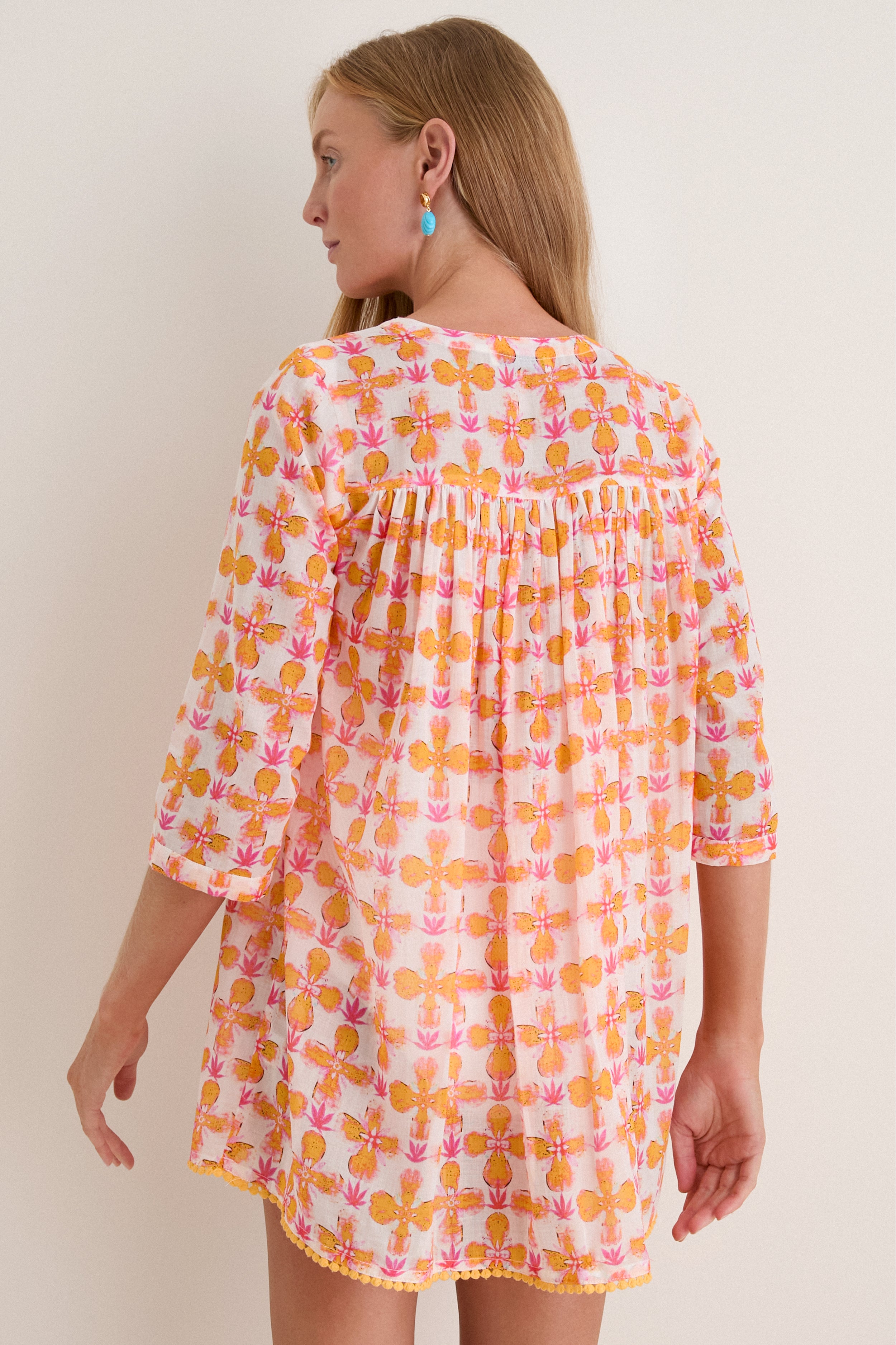 Orange Aura Seychelles Short Tunic