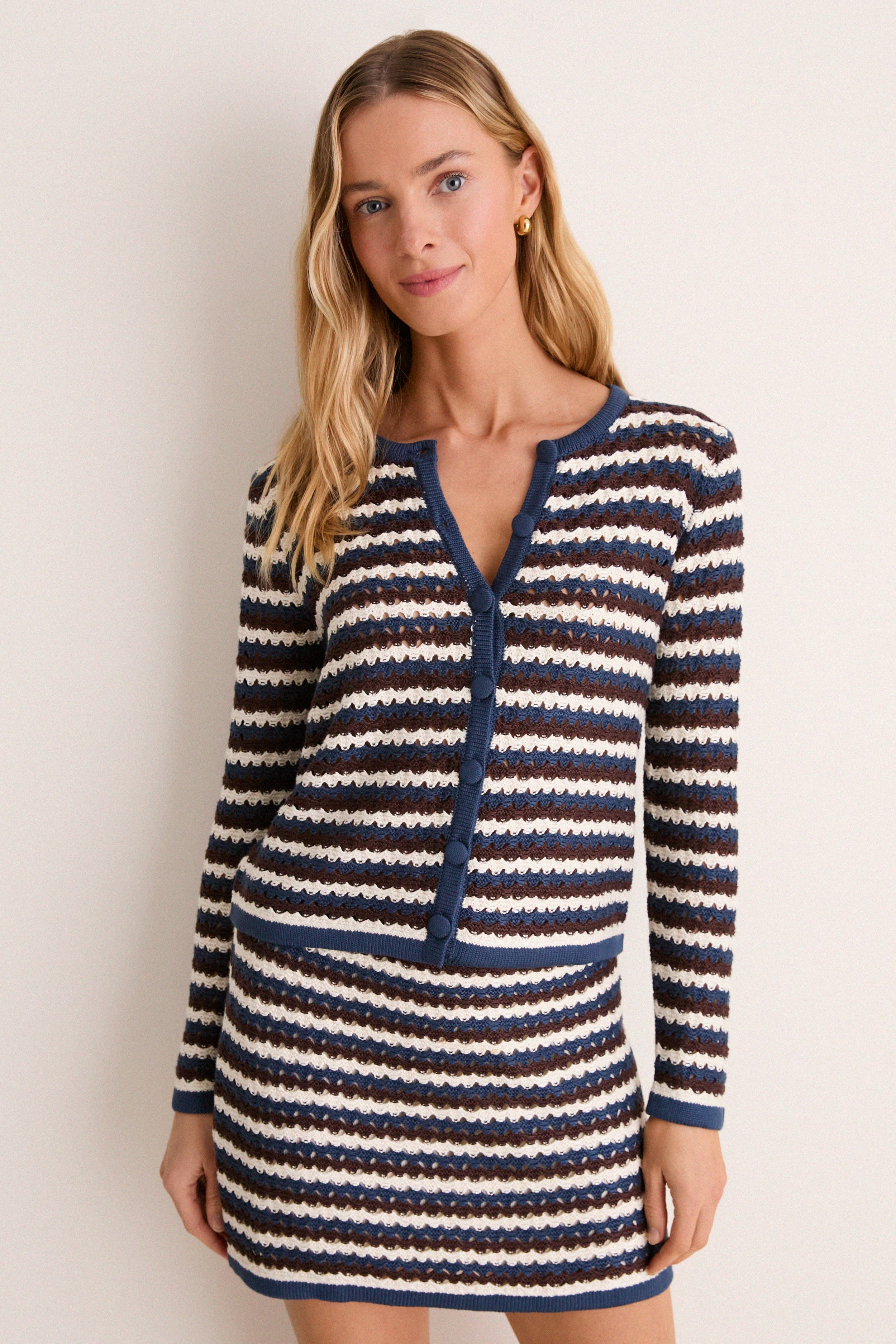 Dockside Stripe Knit Martha Cardigan | Tuckernuck