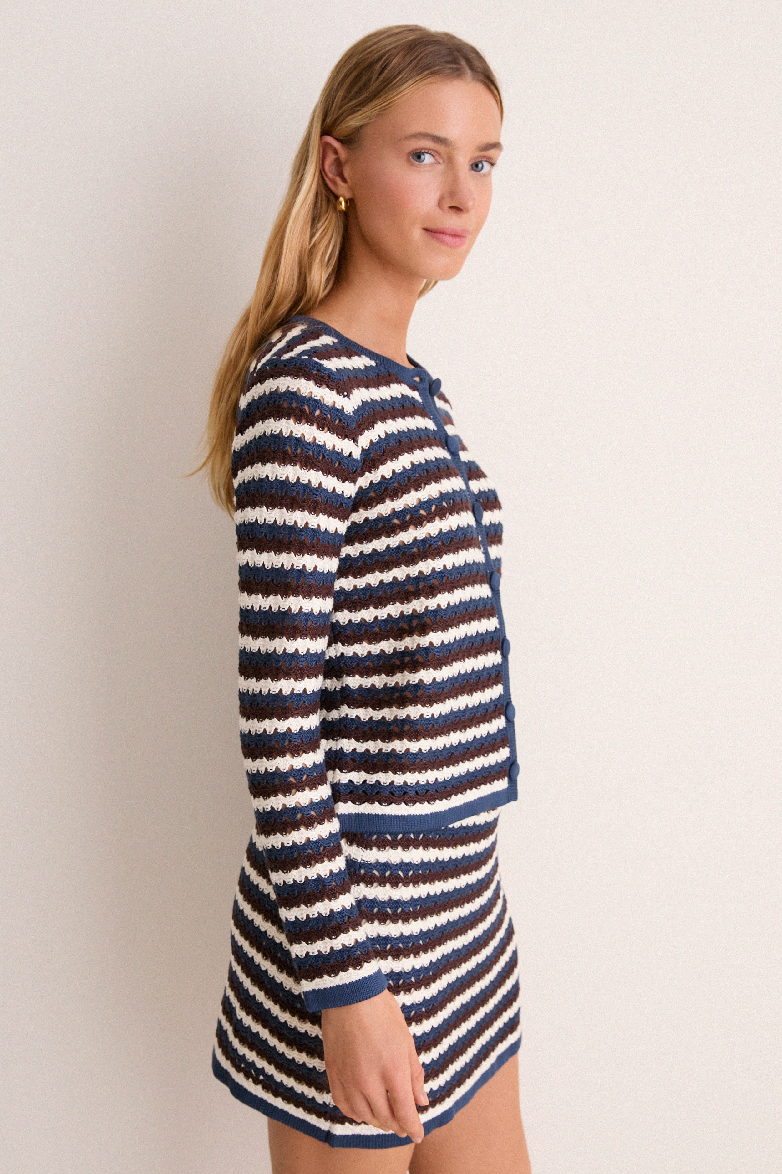 Dockside Stripe Knit Martha Cardigan