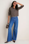 Chocolate and Truffle Mariner Stripe Taylor Cardigan