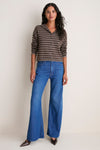 Chocolate and Truffle Mariner Stripe Taylor Cardigan