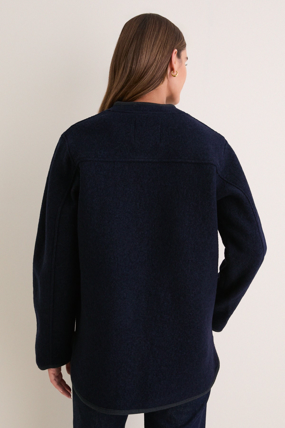 Navy Cambridge Boiled Wool Jacket