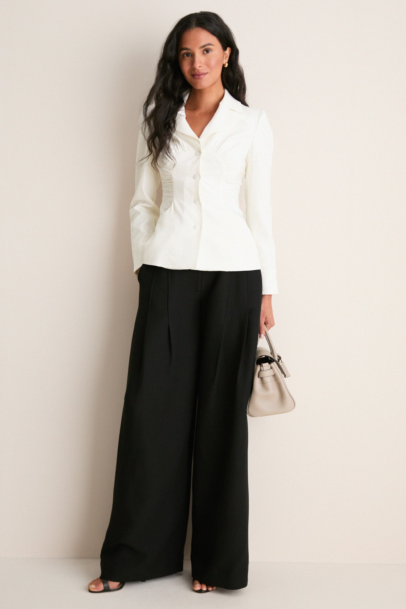 Noir Alexandra Wide-Leg Trousers