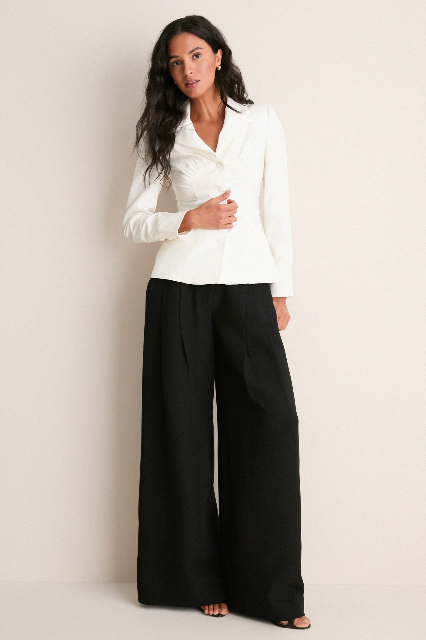 Noir Alexandra Wide-Leg Trousers