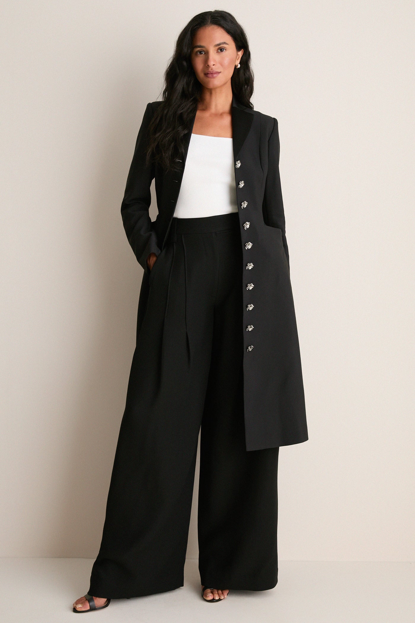 Noir Alexandra Wide-Leg Trousers