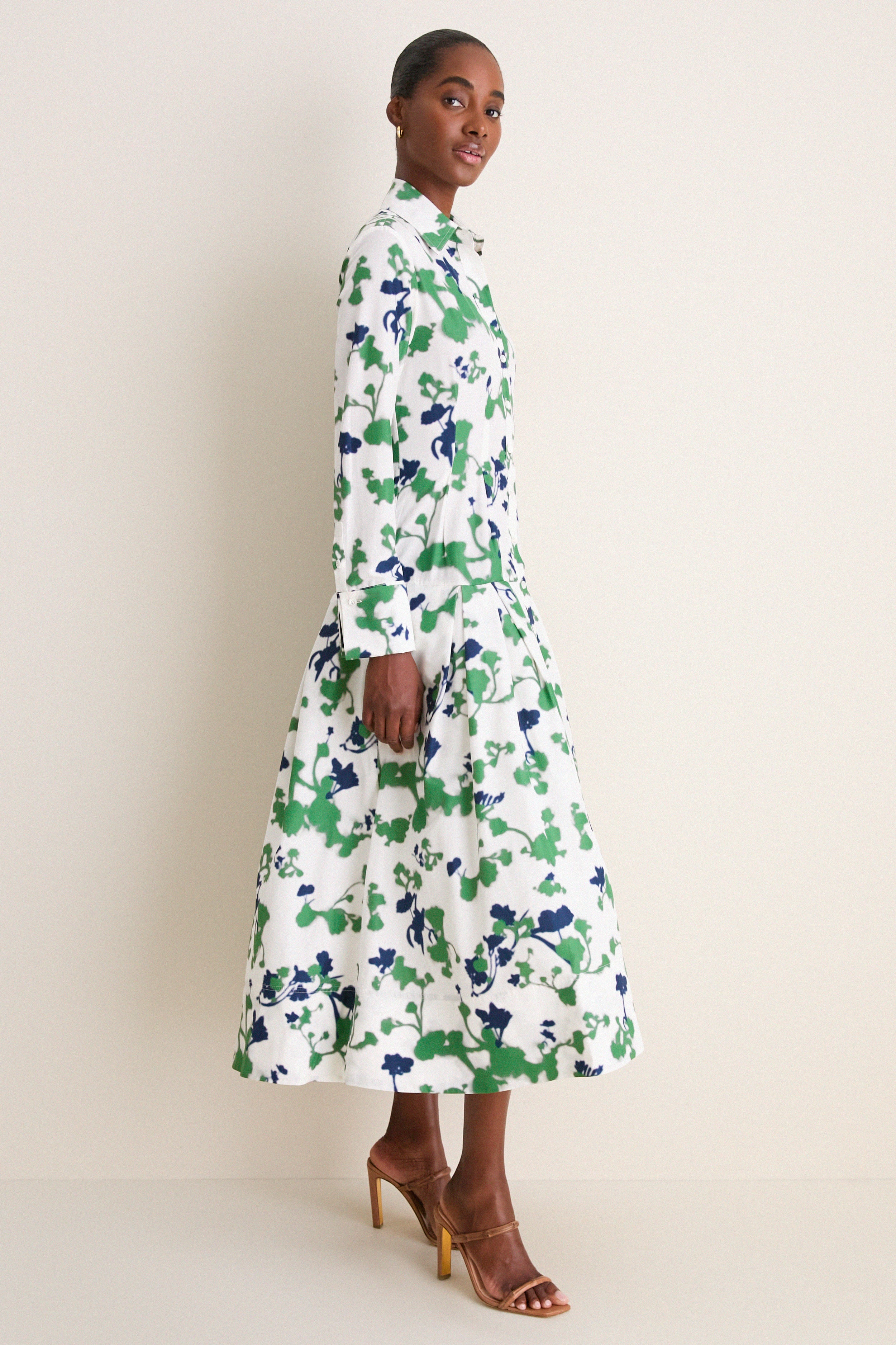 Blurred Bouquet Sono Shirt Dress