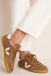 Brown Pierre Silver Suede Paneka Sneakers