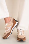 Chestnut and Ecru Valentina Sport Sneakers