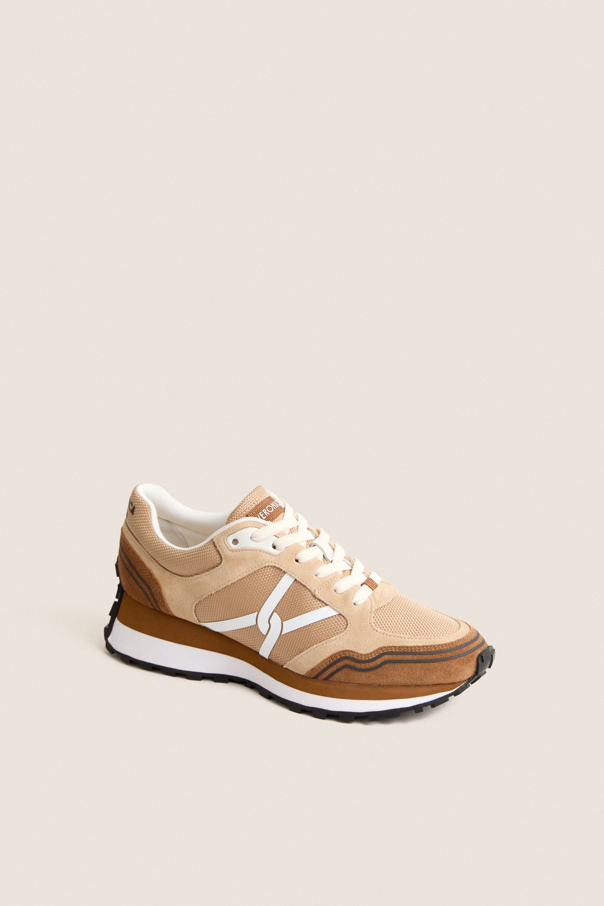 Chestnut and Ecru Valentina Sport Sneakers