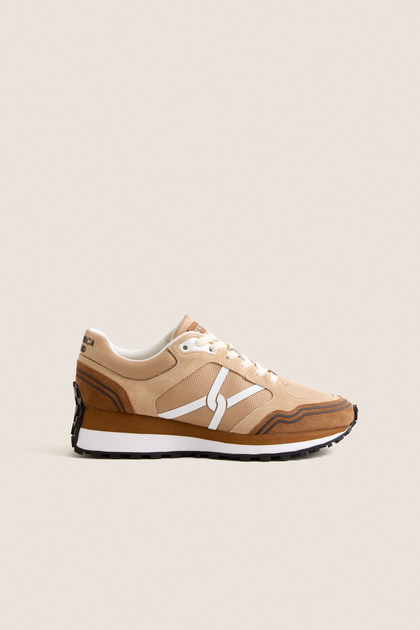 Chestnut and Ecru Valentina Sport Sneakers