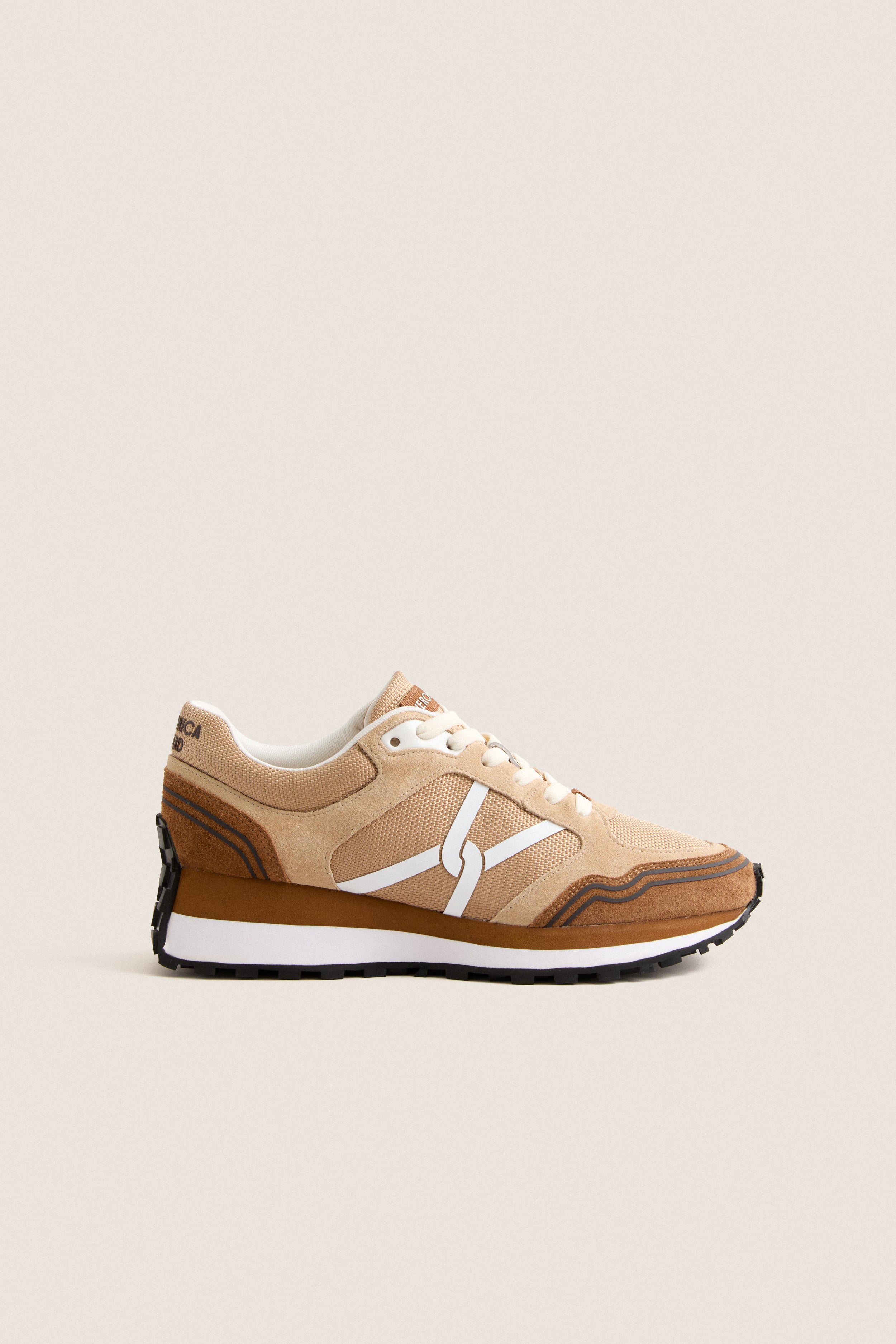 Chestnut and Ecru Valentina Sport Sneakers
