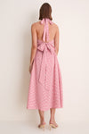 Red Cantinho Gingham Mafra Midi Dress