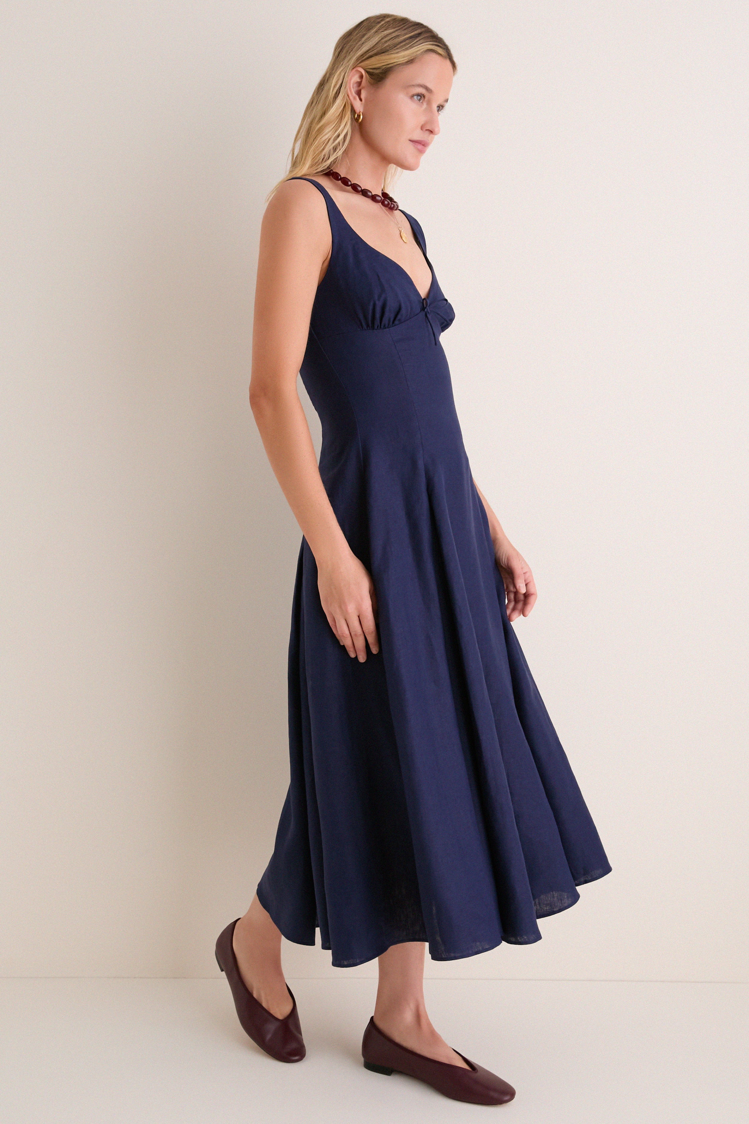 Navy Adalee Midi Dress