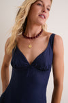 Navy Adalee Midi Dress