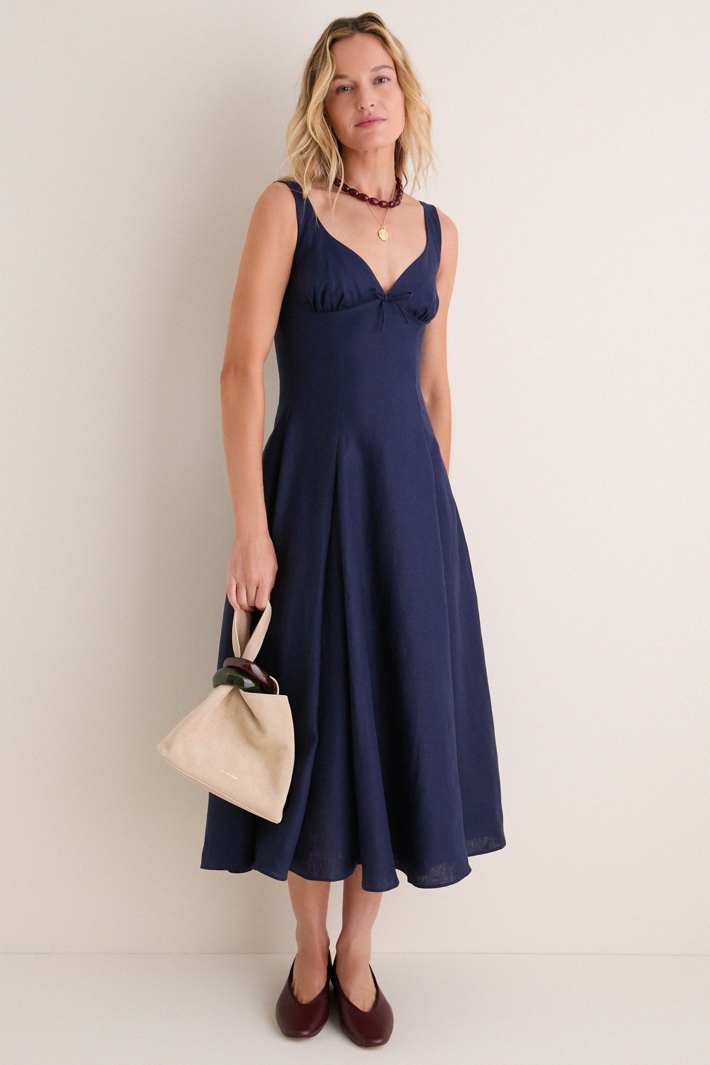 Navy Adalee Midi Dress