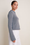 Chocolate and Sky Fine Line Mini Marina Sweater