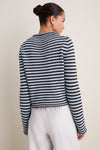 Chocolate and Sky Fine Line Mini Marina Sweater