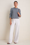 Chocolate and Sky Fine Line Mini Marina Sweater