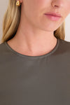 Taupe Satin Maxime Top