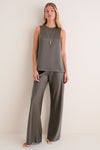Taupe Satin Maxime Top