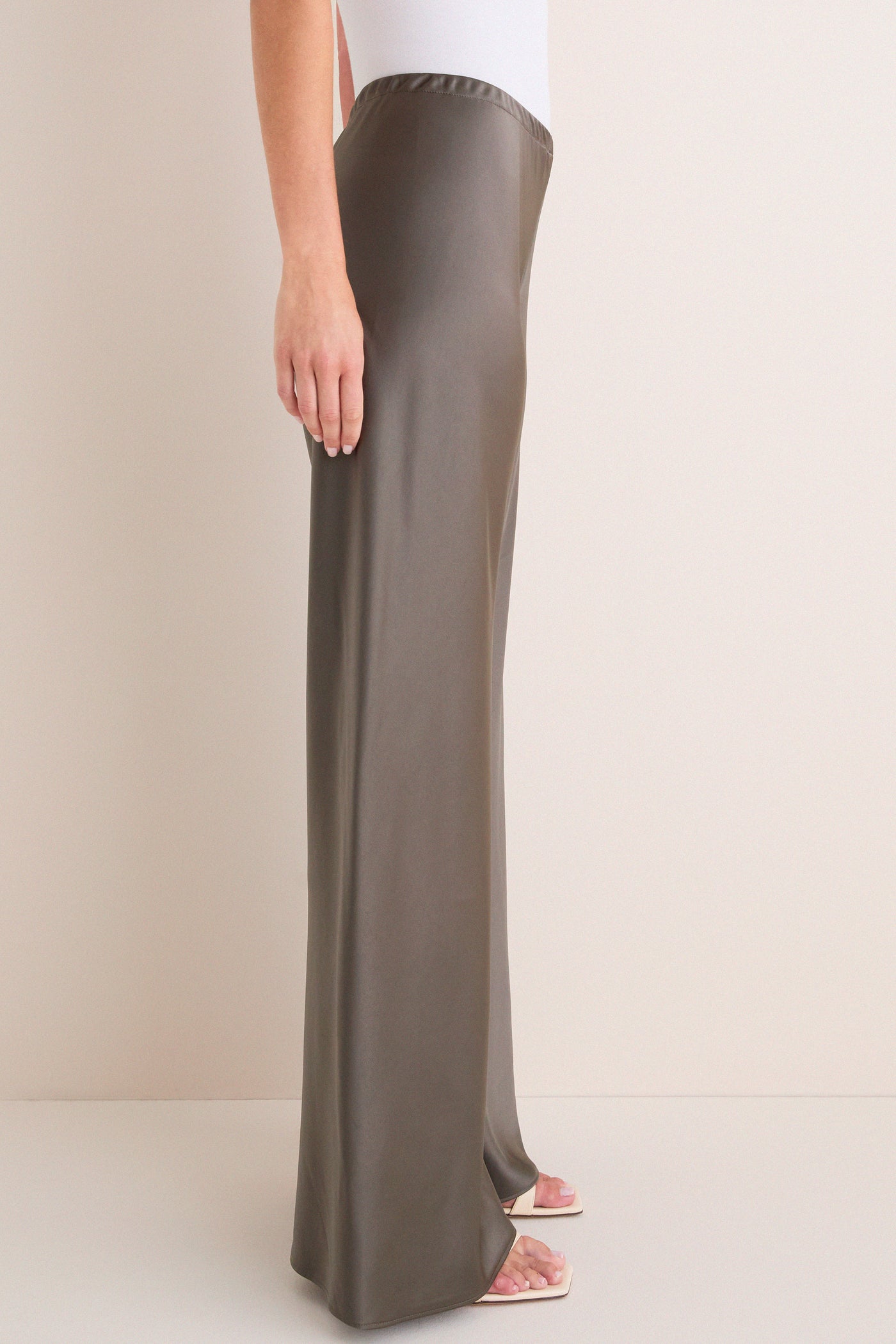 Taupe Satin Colby Pants
