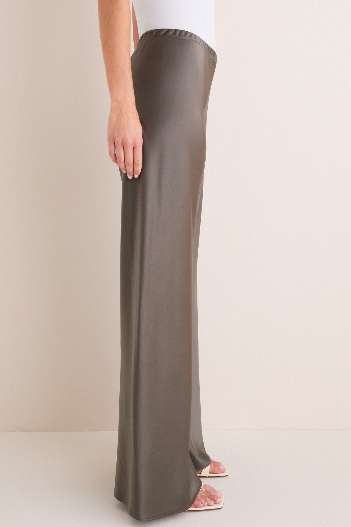 Taupe Satin Colby Pants