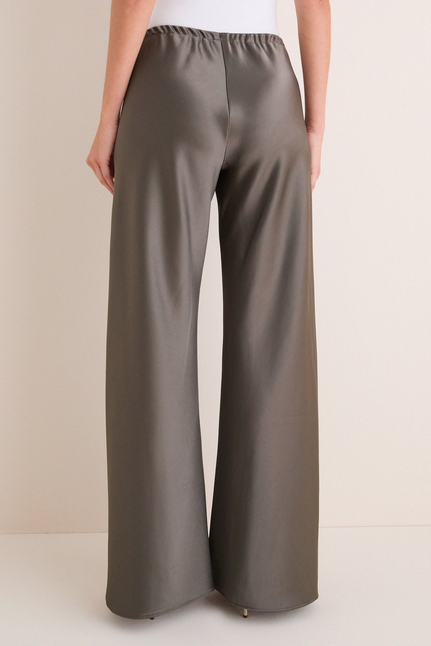 Taupe Satin Colby Pants