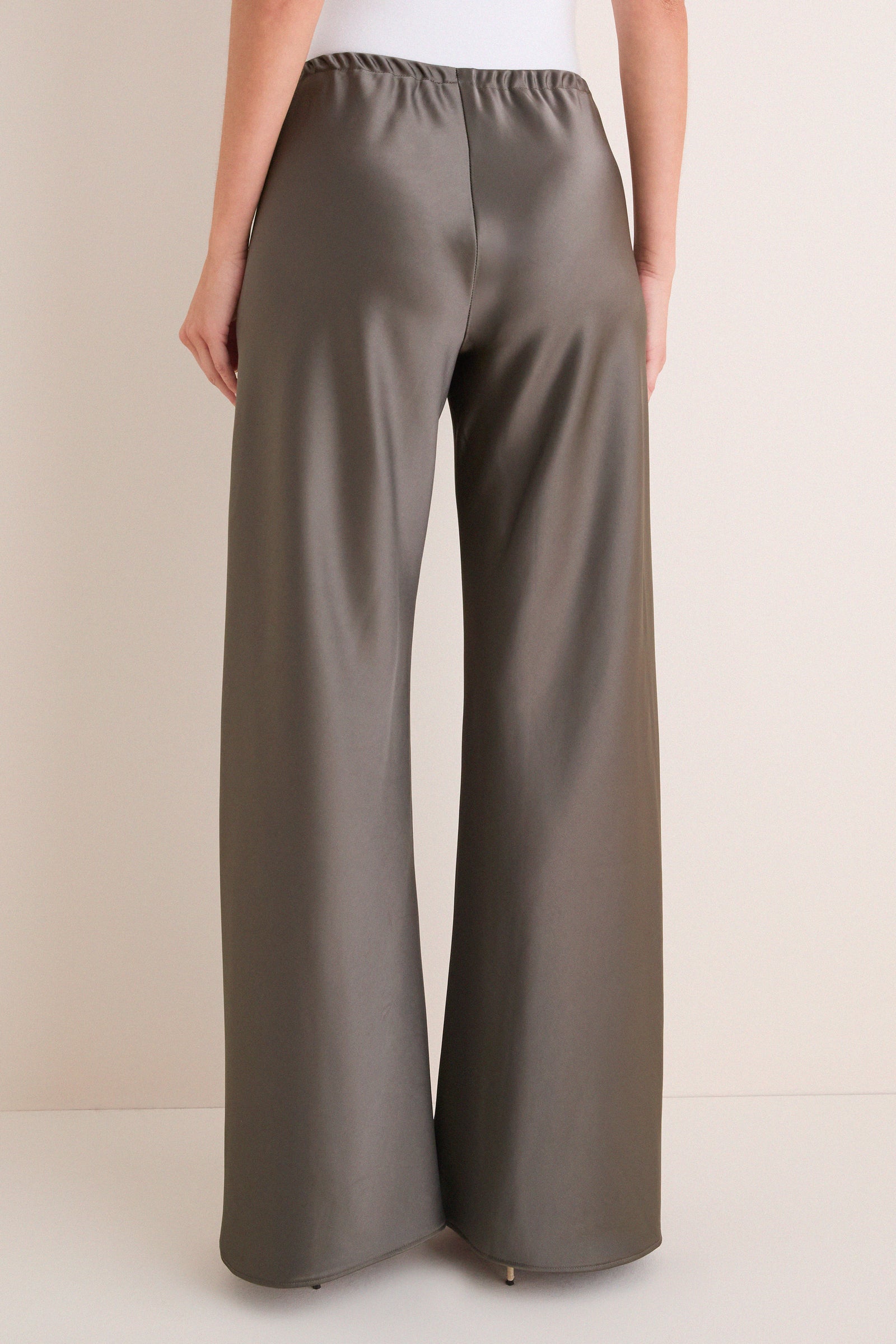 Taupe Satin Colby Pants