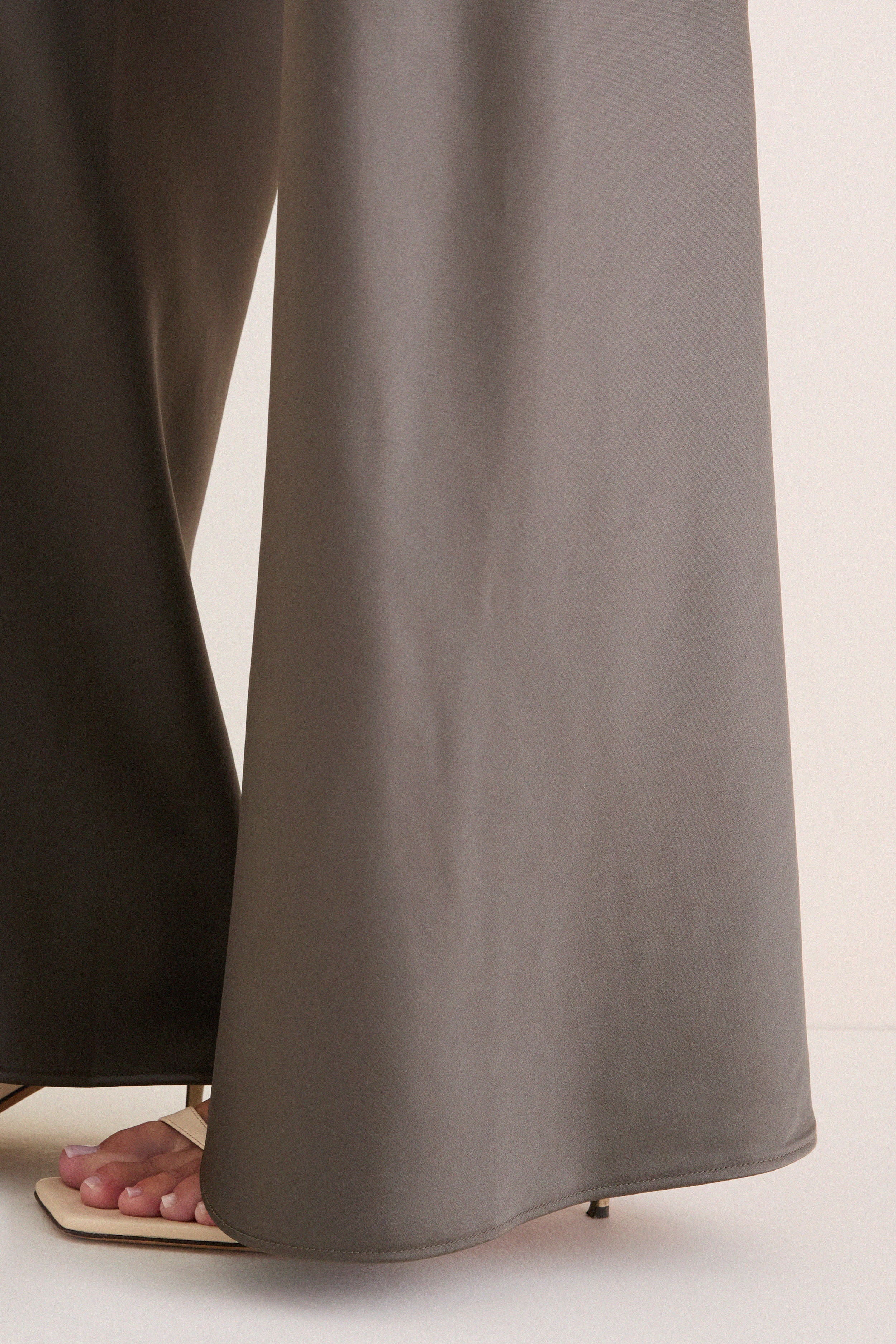 Taupe Satin Colby Pants
