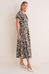 Taupe Floral Avalon Midi Dress
