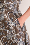 Taupe Floral Avalon Midi Dress