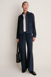 Navy Suede Cropped Val Jacket