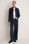 Navy Suede Cropped Val Jacket