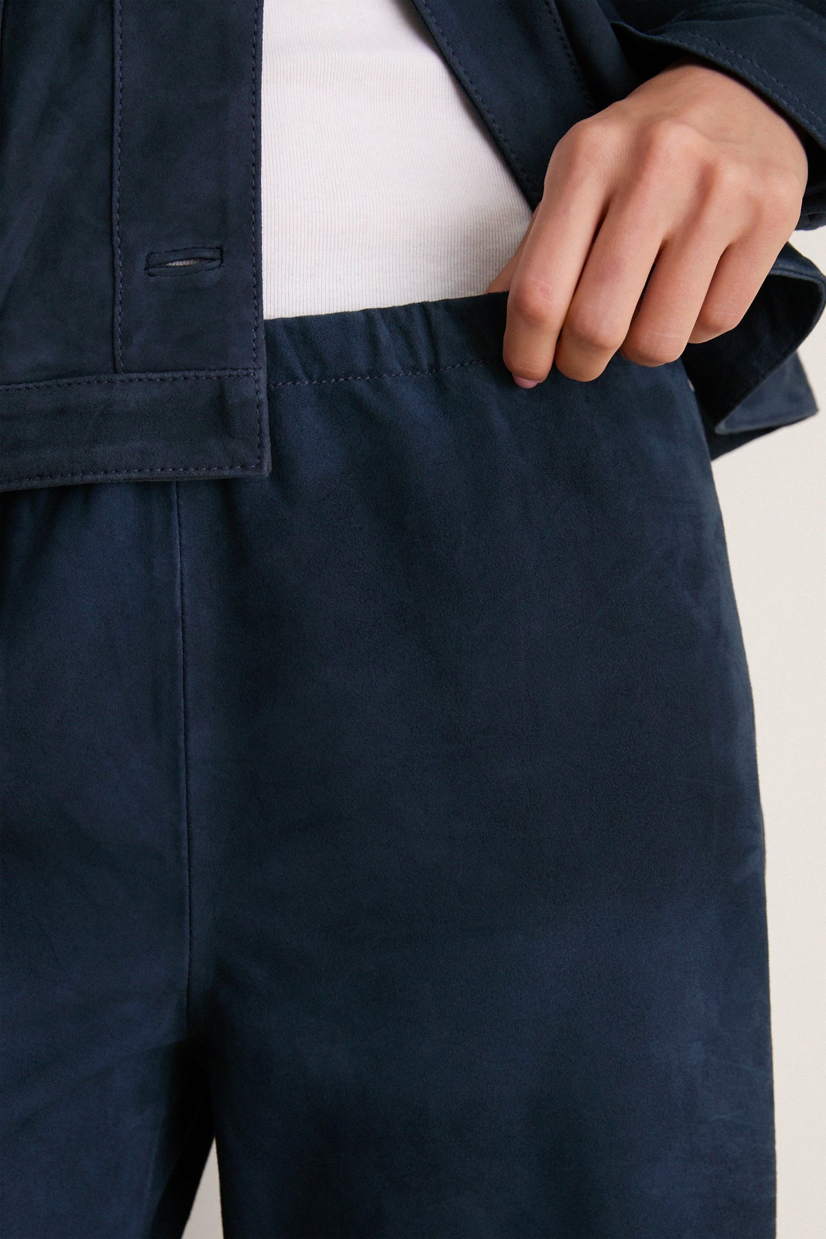 Navy Suede Colby Pants