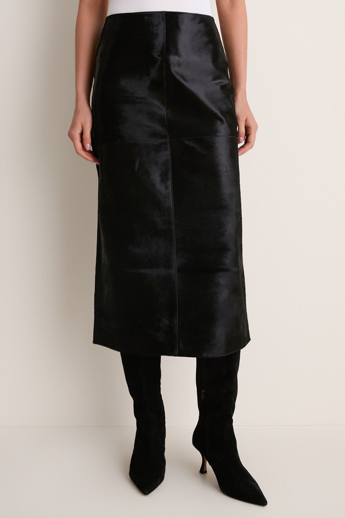 Black Pony Hair Vega Skirt