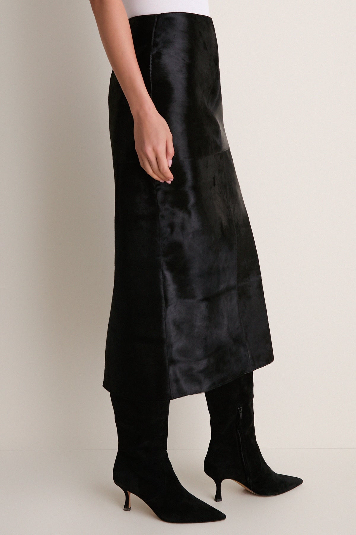 Black Pony Hair Vega Skirt