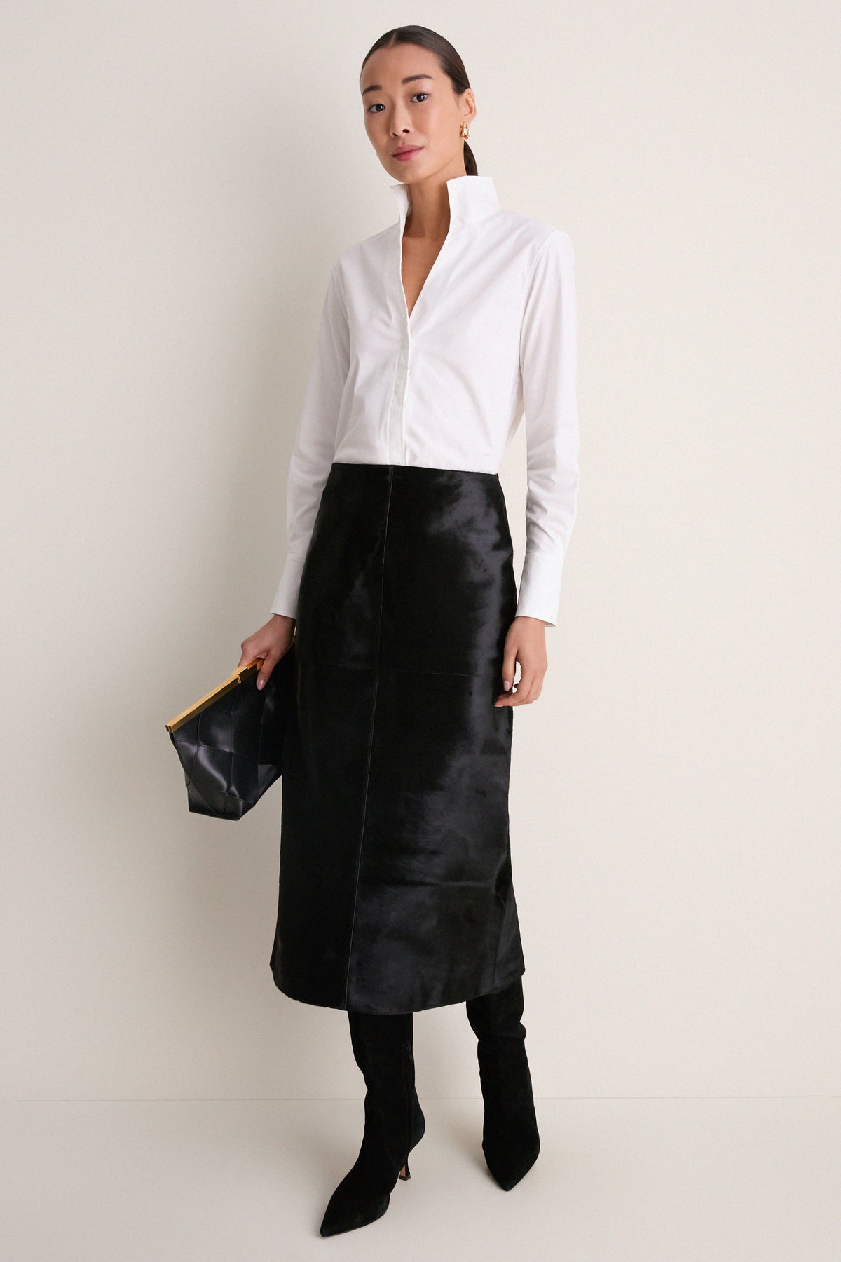 Black Pony Hair Vega Skirt
